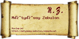 Mátyássy Zebulon névjegykártya